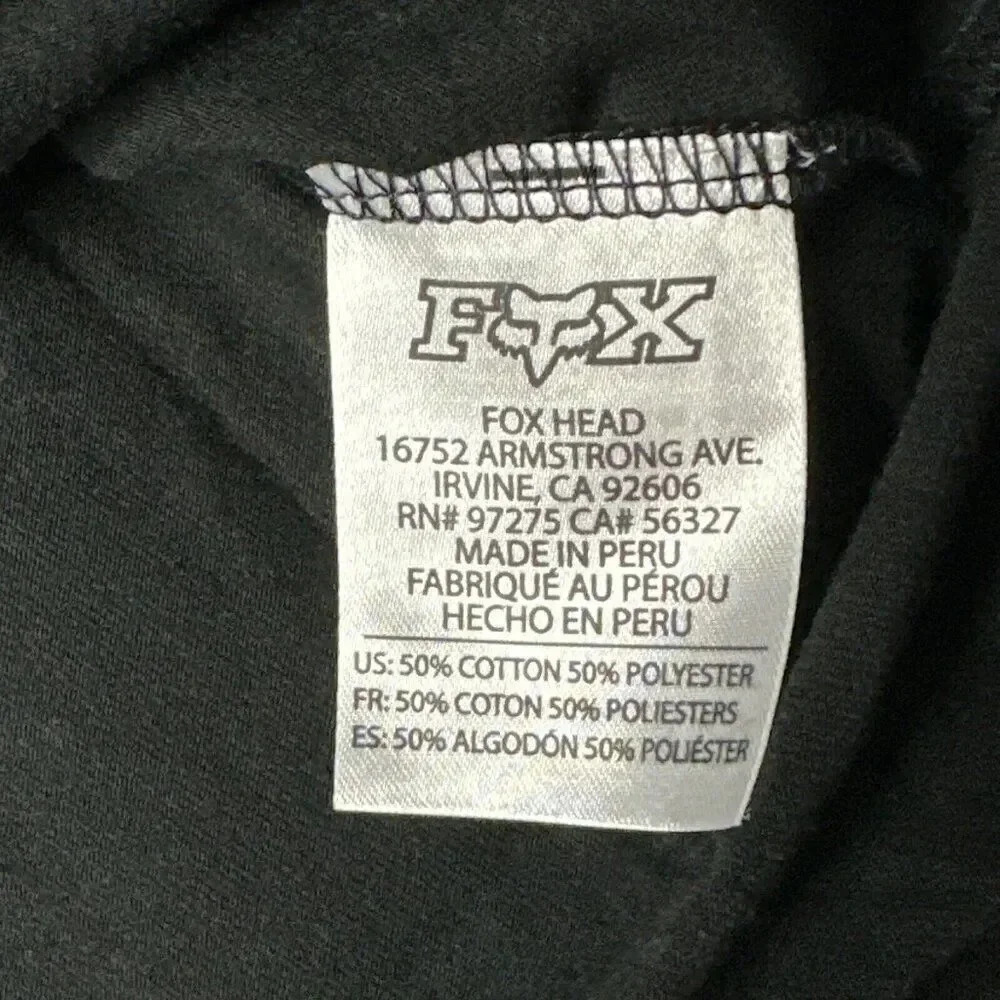 Fox Racing Women Top Black T-Shirt Logo Graphic Short Sleeve V Neck - Picture 13 of 16